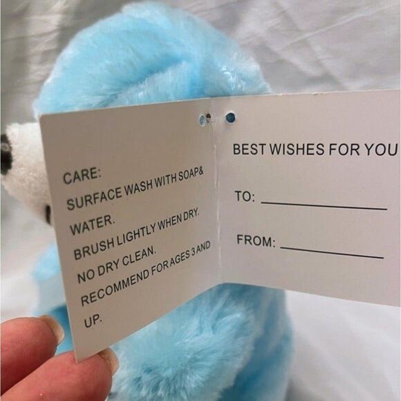 6" Baby Blue Plush Teddy Bear by Great Toys Inc. Stuffed Animal Toy Gift NWT - Picture 3 of 4